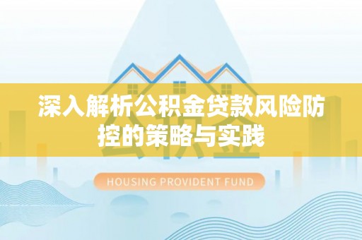 沙湾深入解析公积金贷款风险防控的策略与实践