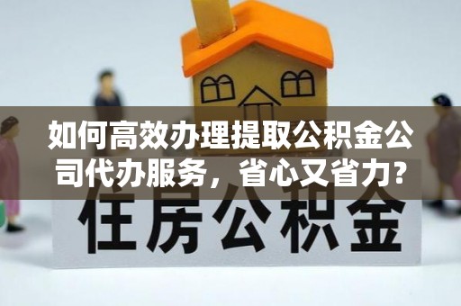 沙湾如何高效办理提取公积金公司代办服务，省心又省力？