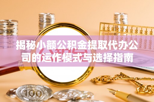 沙湾揭秘小额公积金提取代办公司的运作模式与选择指南
