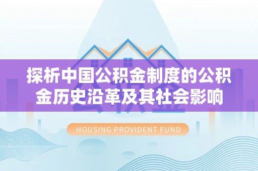沙湾探析中国公积金制度的公积金历史沿革及其社会影响