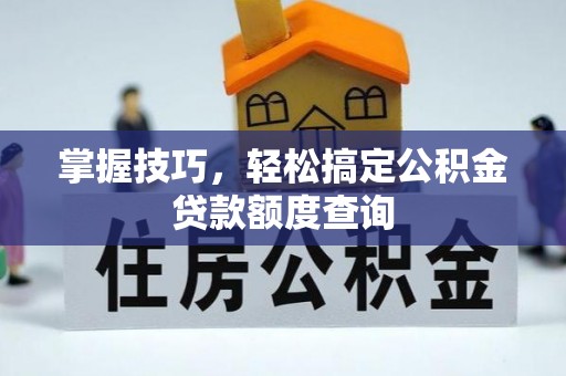 沙湾掌握技巧，轻松搞定公积金贷款额度查询