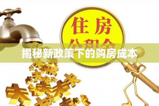 沙湾揭秘新政策下的购房成本