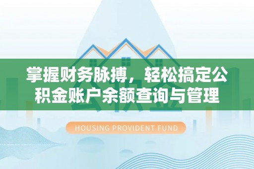 沙湾掌握财务脉搏，轻松搞定公积金账户余额查询与管理