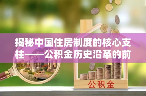 沙湾揭秘中国住房制度的核心支柱——公积金历史沿革的前世今生
