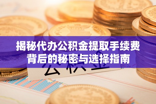 沙湾揭秘代办公积金提取手续费背后的秘密与选择指南