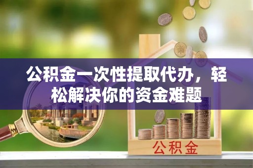沙湾公积金一次性提取代办，轻松解决你的资金难题